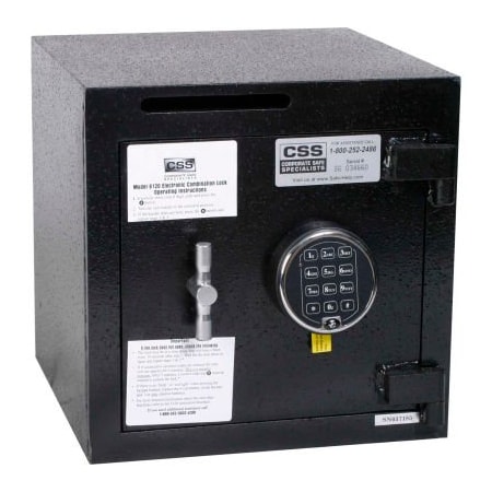 Fire King Security Products Cennox Front Drop Slot Depository Safe B1414S-FK1 Electronic Keypad Lock 14"W x 14"D x 14"H Black B1414S-FK1
